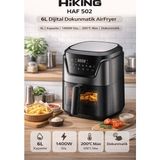 Robo HİKİNG HAF-502 AİRFRYER 6 lt Kapasite LED Ekranlı Dokunmatik Kontrol Paneli ile Yağsız Pişirme