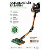 Robo Katlanır Şarjlı Dikey Süpürge Islak Mop Başlıklı - Sarı