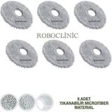 Roboclinic Roborock Saros 10R Robot Süpürge Uyumlu Yedek Microfiber Mop Paspas Bezi -6 Adet - 1 Adet