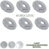 Roboclinic Xiaomi Robot Vacuum S20+ / S20 Plus Robot Süpürge Uyumlu Yedek Mop Paspas Bezi 6 Adet