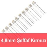 Robocombo 10 Adet 4.8 mm Şeffaf Kırmızı Mantar Led