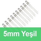 Robocombo 10 Adet 5 mm Şeffaf Yeşil Diyot Led