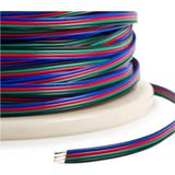 Robodünya 5 Metre Rgb Kablo 4 Lü Şerit Led Kablosu 4X0.22 Kalaylı%100 Bakır
