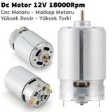 Robodünya-Dc Motor 12V 18000Rpm - Cnc Motoru - Matkap Motoru