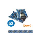 robodünya Tp4056 5 Adet Ters Akım Korumalı Tp4056 18650 Type C Lityum Pil Şarj Devresi Type-c