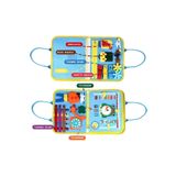 RoboKids Montessori Keçe Eğitim Çantası Busy Board- Mavi 4 Sayfa