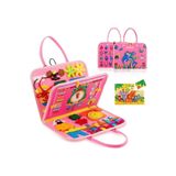 RoboKids Montessori Keçe Eğitim Çantası Busy Board- Pembe 4 Sayfa