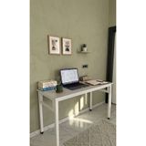 ROBOKİT Çalışma Masası Beyaz 140x60 Çalışma Masası, Bilgisayar Masası, Ofis Masası, Metal Ayaklı
