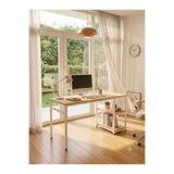 ROBOKİT Çalışma Masası, Çam/Beyaz 140x60 Çalışma Masası, Bilgisayar Masası, Ofis Masası, Metal Ayaklı 2 RAFLI
