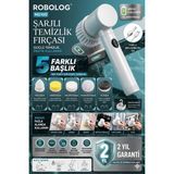 Robolog 5 Başlıklı Şarjlı Elektrikli Temizlik Fırçası Bulaşık, Küvet, Lavabo, Mutfak ve Banyo MG100 - 500 gr