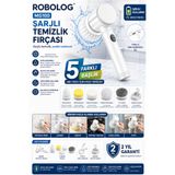 ROBOLOG 5 Başlıklı Şarjlı Elektrikli Temizlik Fırçası Bulaşık, Küvet, Lavabo, Mutfak Ve Banyo MG100