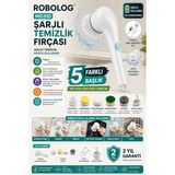 Robolog Magic Brush 5 Başlıklı Şarjlı Elektrikli Temizlik Fırçası MG200 Bulaşık, Fayans, Lavabo, Mutfak ve Banyo Temzileyici - 500 gr