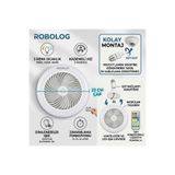 ROBOLOG Tavan Vantilatör E27 Duylu Kumandalı Tavan Vantilatörlü LED Lamba 3 Hız Ayarı ve 3 Renk Ayarı