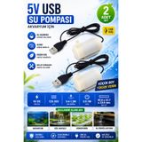 RoboPazar 2 Adet 5V USB Mini Dalgıç Su Pompası – Akvaryum, Hidroponik ve Su Sirkülasyon Pompası Seti