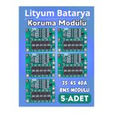 RoboPazar 5-adet 3S/4S 40A Li-ion BMS Koruma Kartı