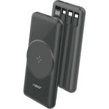 Robor R712 Taşınabilir 10.000 mAh Powerbank - Entegre Kablolu ve Kablosuz Şarj Desteği - Siyah