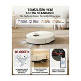 Roborock 10000 Pa Yüksek Emiş Güçlü Titreşimli Paspaslı 180 Dakika Çalışan Lazer Haritalamalı Şarjlı Zemin Temizleme ve Silme Yapan Akıllı Robot Süpürge
