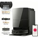 Roborock 22.000 Pa Emiş Gücü ve Kendini Yıkayan Istasyonlu Premium Robot Süpürge Halı Tanıma Mop Kaldırma Özellikli Köşelere Uzayan Fırça ve Saç Dolaşmayan Yeni Nesil Teknoloji - Siyah