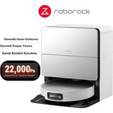 Roborock 22000PA Kendi Kendini Temizleyen Otomatik Akıllı Robot Süpürge Kameralı Görüntülü Takip - Beyaz