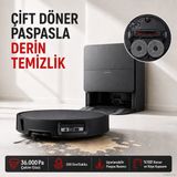 Roborock 36.000 Pa Yüksek Emiş Güçlü Robot Süpürge ve Paspas, Yapay Zekâ Engel Tanıma, Çift Dolaşma Önleyici Fırça ve Otomatik Bakım Istasyonu - Renk - Siyah