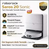 Roborock 36.000PA Emiş Gücüyle Yeni Saros 20 Sonic Beyaz Robot Süpürge