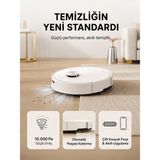 Roborock Akıllı Robot Süpürge Beyaz 10.000 Pa Güçlü Emiş Dakikada 3.000 Titreşimli Islak Mop Lidar Haritalama ve Dolanma Önleyici Fırça Sistemi - 61