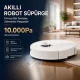 Roborock Islak Kuru Robot Süpürge 10000 Pa Hyperforce Emiş Dolanma Karşıtı Fırça Engel Tanıma ve Akıllı Harita - 61 - Beyaz