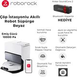 Roborock Ultra Beyaz Çöp Istasyonlu Akıllı Robot S8 Maxv Süpürge+Anker Bluetooth Hoparlör