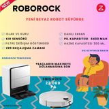 Roborock Ultra Premium Özellikleriyle ,Güçlü Ince yapısıyla 22000 Pa emiş gücüyle yeni Robot Süpürge - Beyaz