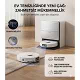 Roborock Yeni 36000 Pa Emiş Güçlü 100 Derece Sıcak Suyla Paspas Yıkayan Akıllı Istasyonlu Kavisli Yan Fırçalı Islak Kuru Robot Süpürge, Çift Fırçalı S20 Sonic - Beyaz