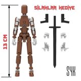 Robot 13 Dummy Kahverengi Beyaz Tüm Eklemleri Hareketli Aksiyon Figürü Oyuncak