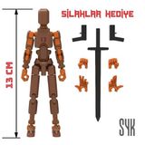 Robot 13 Dummy Kahverengi Turuncu Tüm Eklemleri Hareketli Aksiyon Figürü Oyuncak