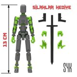 Robot 13 Dummy Koyu Gri Yeşil Tüm Eklemleri Hareketli Aksiyon Figürü Oyuncak