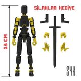 Robot 13 Dummy Sarı Siyah Tüm Eklemleri Hareketli Aksiyon Figürü Oyuncak