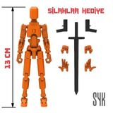 Robot 13 Dummy Turuncu Turuncu Tüm Eklemleri Hareketli Aksiyon Figürü Oyuncak
