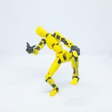 Robot Dummy Aksiyon Figürü – 13 cm - Sarı Siyah - Tam Eklem Hareketli, 3D Tasarım Koleksiyon ve Masaüstü Oyuncak Figür