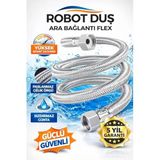 Robot Duş 70 cm Spiral Ara Bağlantı Flex Hortumu, Paslanmaz Çelik Örgü, EPDM İç Boru, Sızdırmaz Conta, Yüksek Basınç Dayanımlı