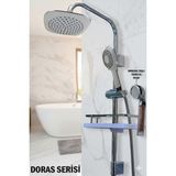Robot Duş Seti Lüks Banyo Duş Takımları El ve Tepe Duş Başlığı Spiral Hortum Çeşitleri - Doras Serisi