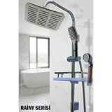 Robot Duş Seti Lüks Banyo Duş Takımları El ve Tepe Duş Başlığı Spiral Hortum Çeşitleri - Rainy Serisi