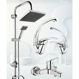 Robot Duş Seti Mix Takım Evye-Lavabo-Banyo Bataryası 4 Lü Set - Krom