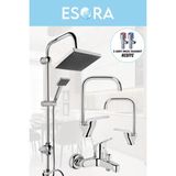 Robot Duş Sistemi, Köşe Lavabo & Mutfak ve Banyo Bataryası 4'lü Set (2 Adet Taharet Hediyeli) - Krom