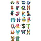 Robot Harfler Sticker Telefon Laptop Notebook Tablet Defter Matara Stiker Etiket ST951