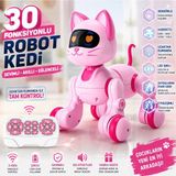 Robot Kedi Uzaktan Kumandalı 30 Fonksiyon Akıllı Interaktif Öğretici Robot Oyuncak Kedi - Pembe