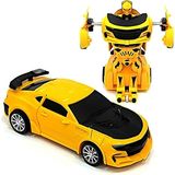 Robot Olan Araba Sarı - 15 cm