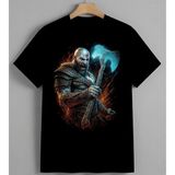 Robot Savasc Neon Sanat Bilim Baskılı Unisex Erkek Kadın Oversize Tişört Siyah