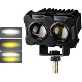 Robot Sis Farı Çift Renk Sarı-Beyaz Araç Motosiklet Off Road Led Lamba Çift Gözlü 50W Metal 1 Adet