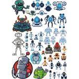 Robot Sticker Set 2 20 Parça Telefon, Tablet, Defter, Laptop Sticker