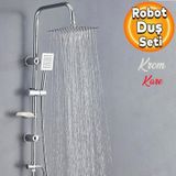 Robot Tepe Dus Seti Takimi Shower Yagmurlama Kare Banyo Masaj Dus Basligi Sistemi Krom