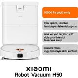 Robot Vacuum H50 Beyaz Akıllı Robot Süpürge + Paspas - 10000 Pa Emiş Gücü ( Xiaomi Tr