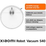 Robot Vacuum S40 Beyaz Akıllı Robot Süpürge 10000 Pa Emiş Gücü İle Etkili Temizlik